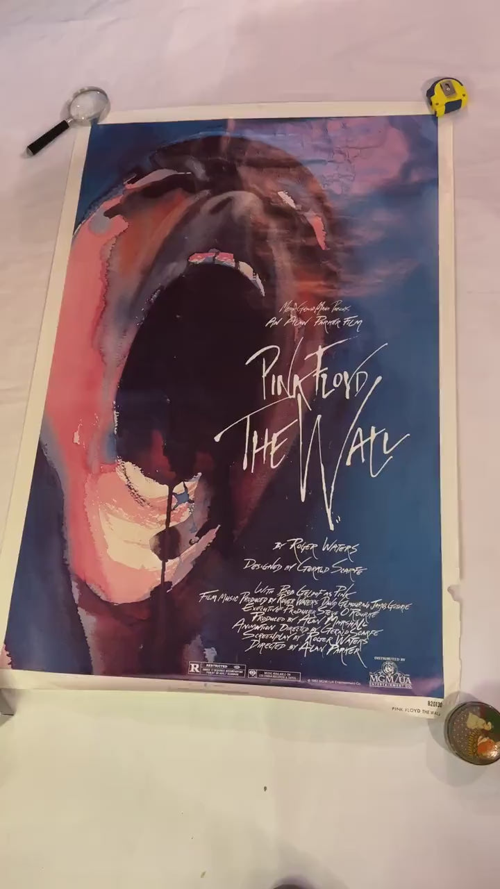 Vintage Pink Floyd The Wall Poster | 1982 The Wall Movie Poster | Musical Film Poster | Alan Parker Roger Waters | Litho In USA