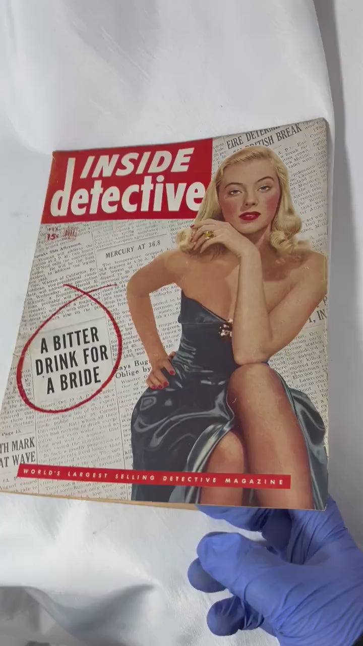 Rare Inside Detective Magazine Feb 1949, Crime Detective Stories, Vintage Pulp Fiction