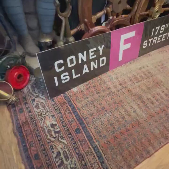 Vintage NYC Subway Sign Map - Coney Island to 179th Street F Line