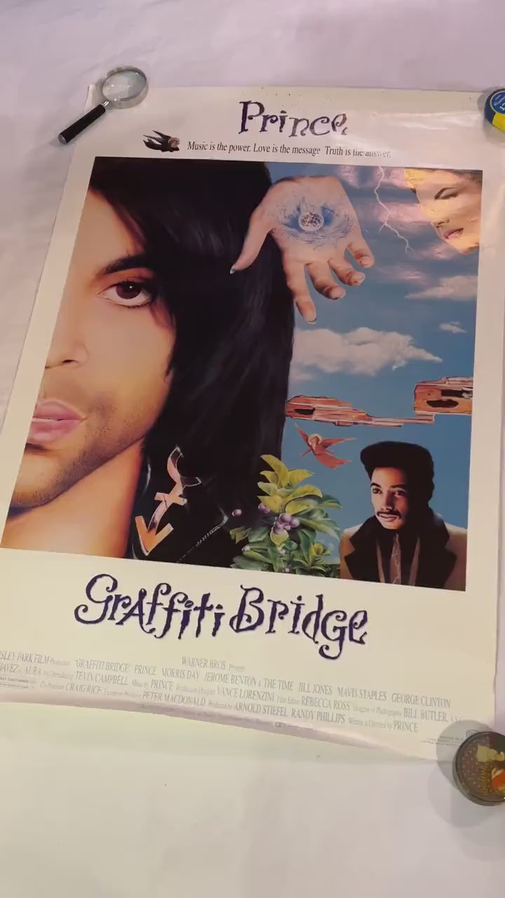 Vintage Prince Poster | 1990 Graffiti Bridge Poster | Vintage Movie Poster | Made In USA poster | Warner Brothers Original Poster