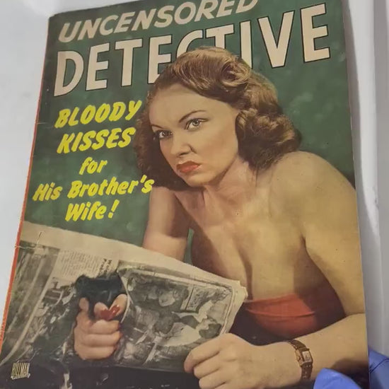 Uncensored Detective Magazine January 1949, Crime Story Collection, Detective Stories, Vintage Crime Magazine, True Crime Stories