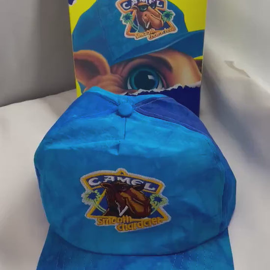 Vintage Camel Tye dye blue nylon snapback Hat/cap.