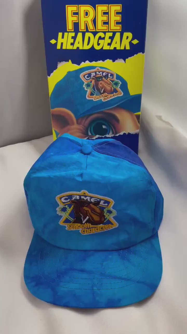 Vintage Camel Tye dye blue nylon snapback Hat/cap.