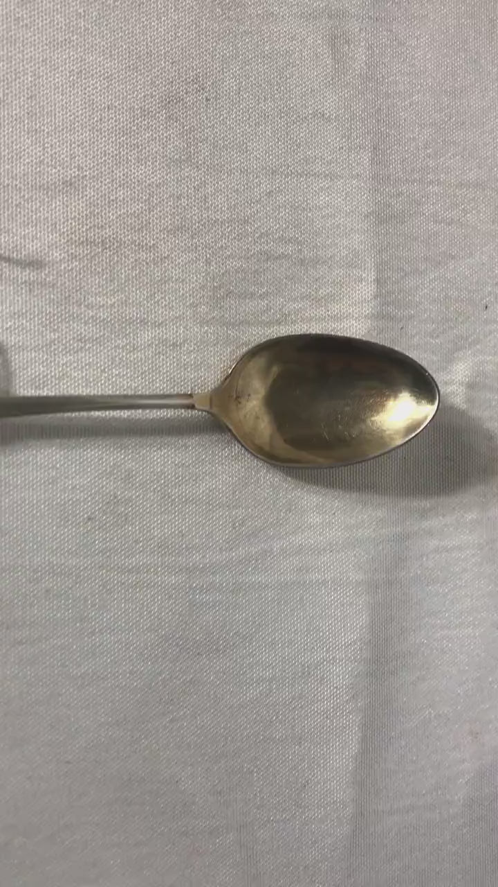 Vintage 1882 Theodore B. Starr Sterling Silver Tea Spoon with Gilding | Home & Living