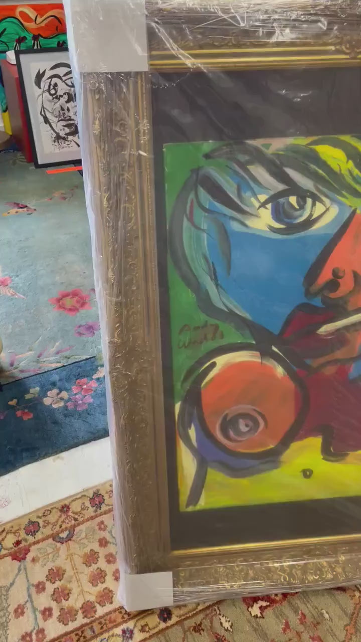 Peter Robert Keil Framed Artwork, My Dear Friend Andy Warhol Inspired, Wall Decor, Contemporary Art
