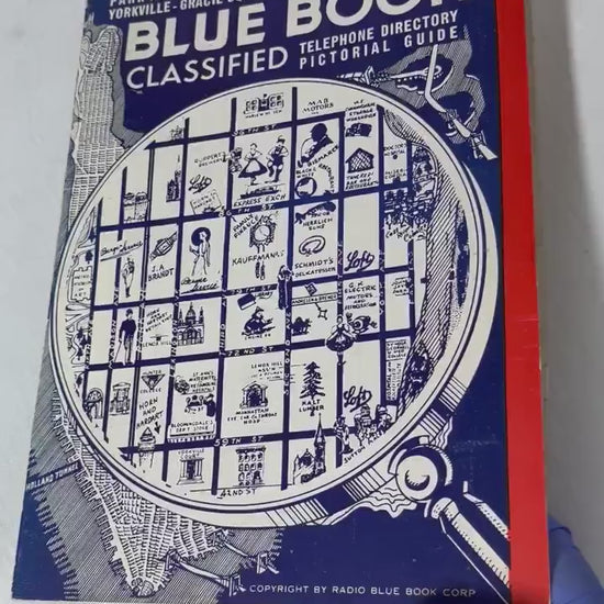 Vintage East Side of Manhattan 1940 Blue Book Telephone Directory, Pictorial Guide, Classified Listing