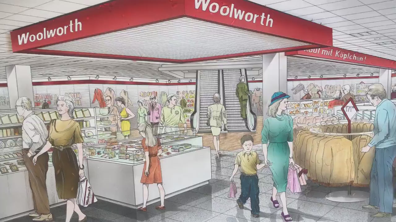 Vintage Woolworth Store Hand Drawn Poster | Home Decor