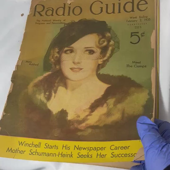 Vintage Radio Guide Feb. 1935 Mary Pickford, Golden Age of Radio, Depression Era Magazine