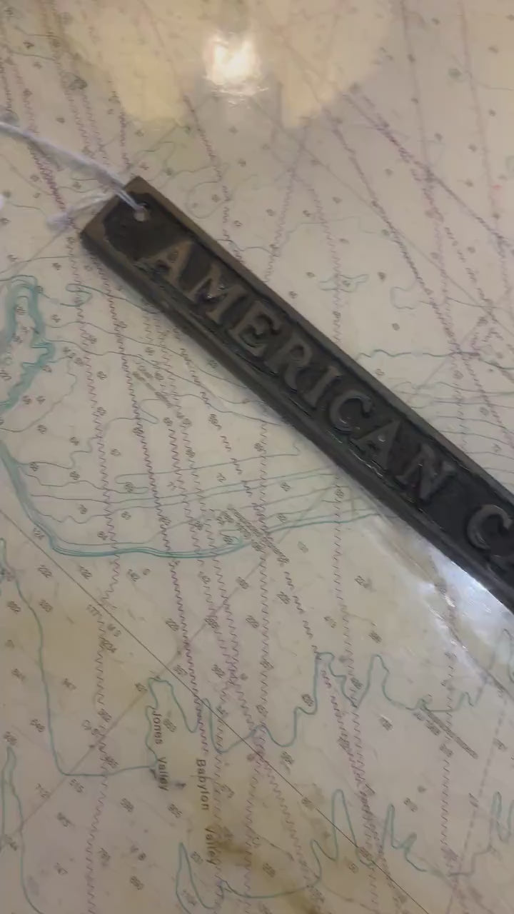 Vintage Railroad Name Plate for American Car and Foundry Company Builder, Berwick, PA Solid