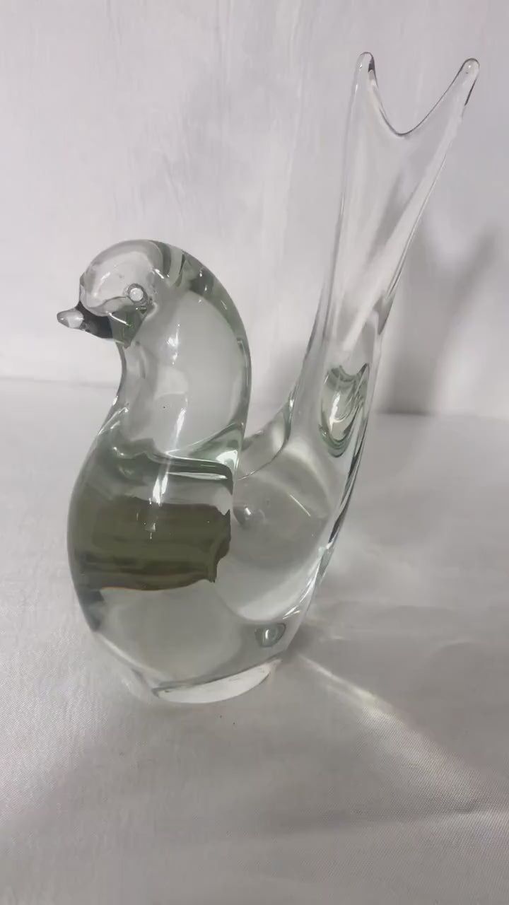 Vintage Glass Bird Sculpture | Glass Sculptures & Figurines