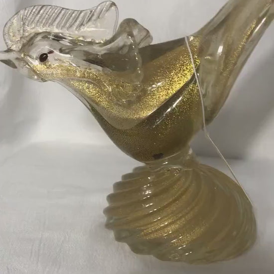 Vintage Gold Glass Bird Sculpture | Glass Sculptures & Figurines