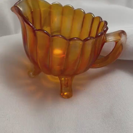 Vintage Marigold Carnival Glass Mini Pitcher/ Creamer.