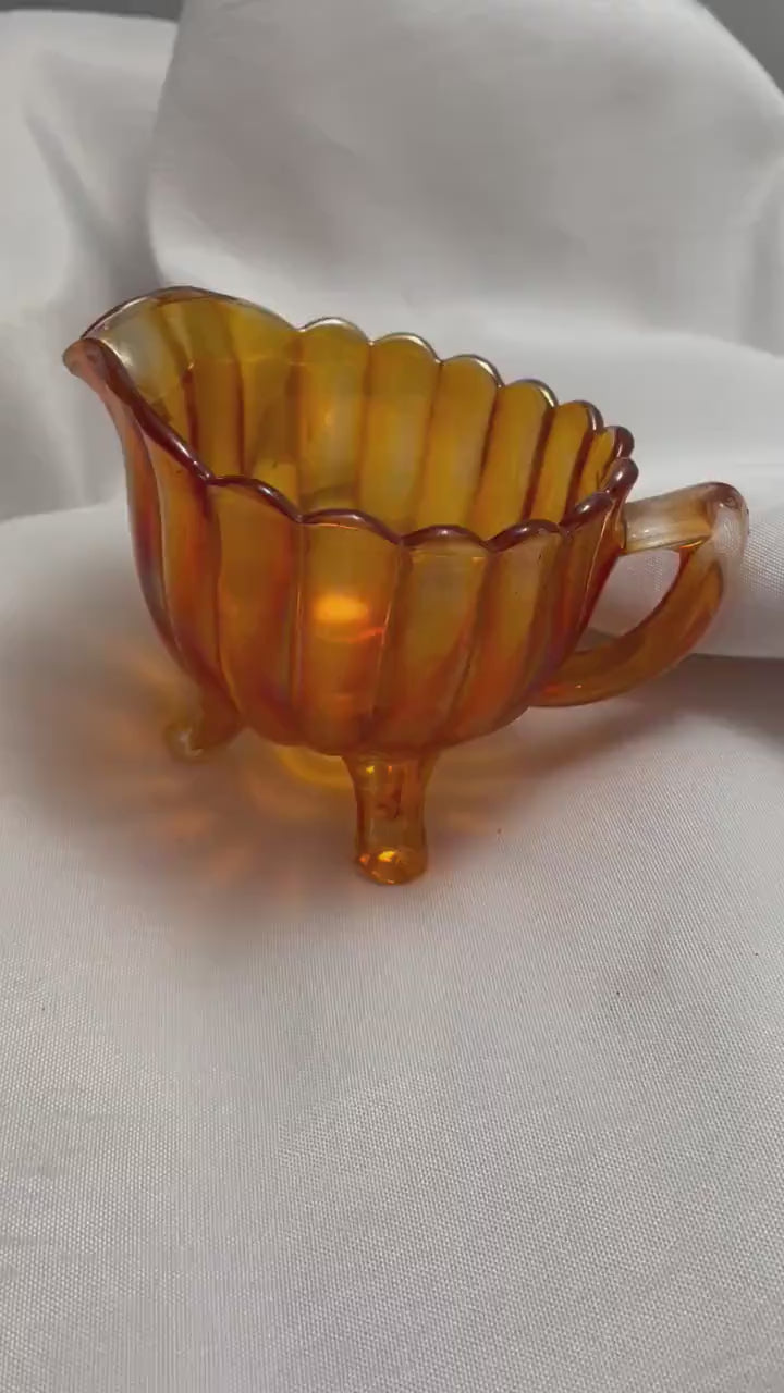 Vintage Marigold Carnival Glass Mini Pitcher/ Creamer.