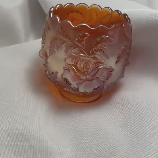 Vintage Marigold Carnival Glass Bowl.