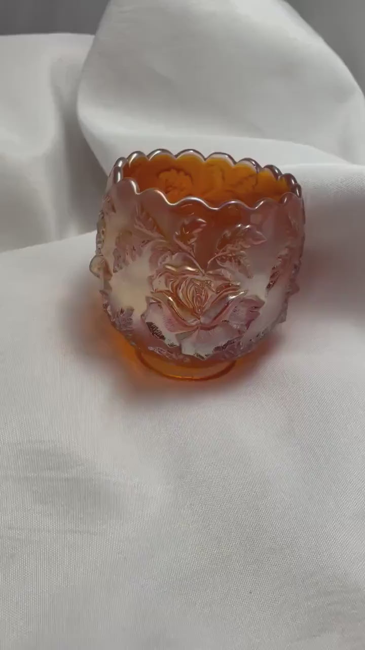 Vintage Marigold Carnival Glass Bowl.