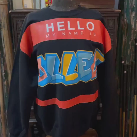 Collect Crewneck Sweatshirt with 'Hello My Name is' and 'Collect' Graphics