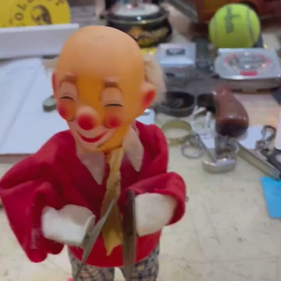 1960’s Musical wind up clock work Cymbol playing Clown toy.