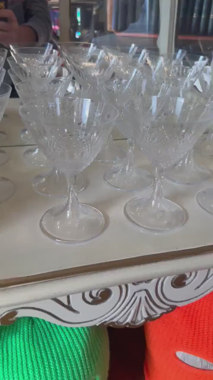 Signed Lalique Crystal Chinon Wine Glasses, Set of 12, Fine Dining Glass Set, Collectible Glassware, Luxury Stemware