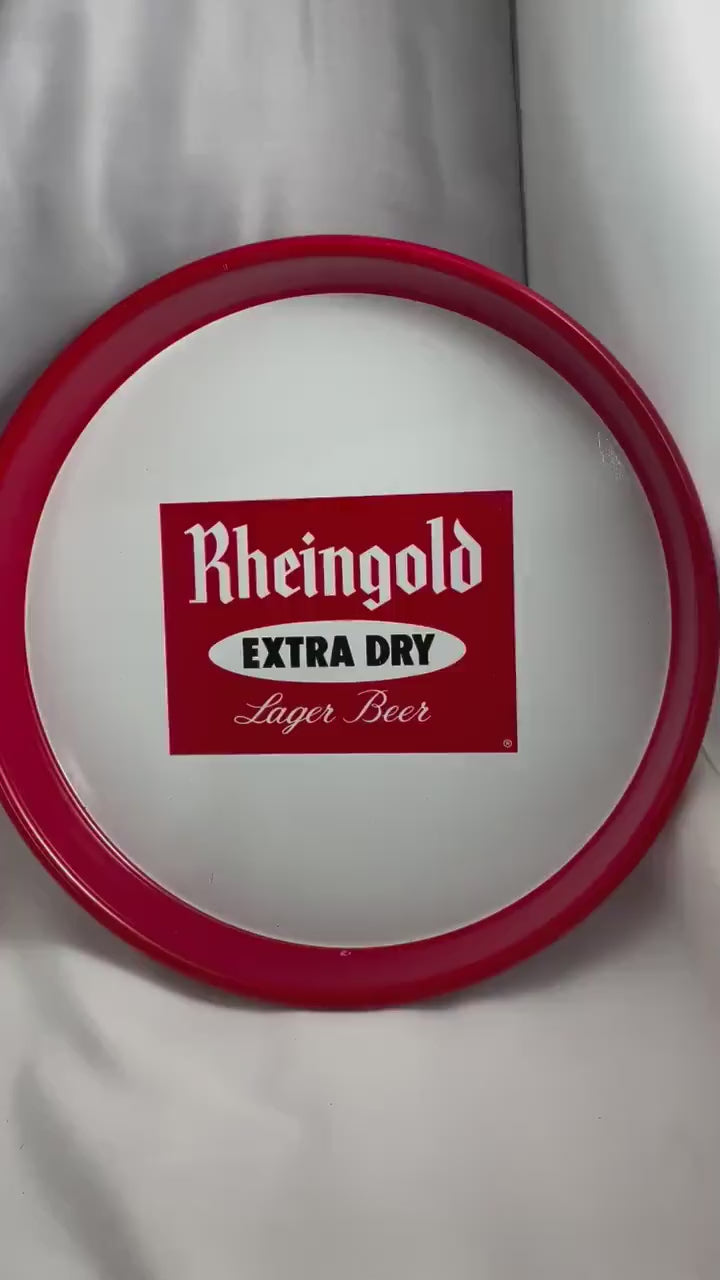 Vintage Rheingold beer serving tray large metal.